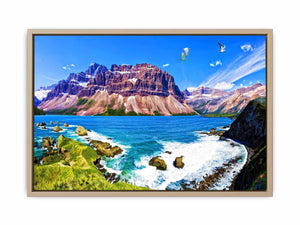 Mountain Beach Painting