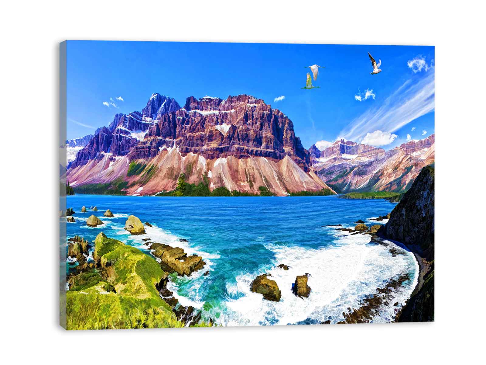 Mountain Beach Painting