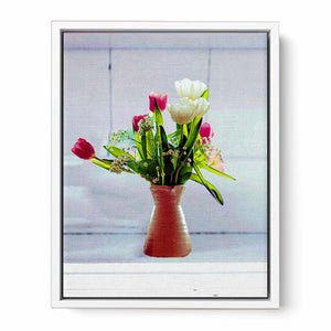 Purple White Flower Vase Painting