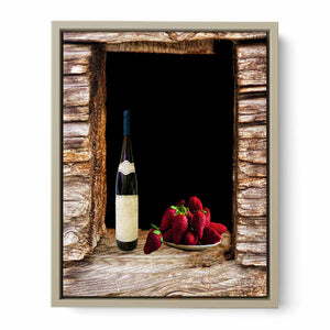Wine and Strawberry Still Life Painitng