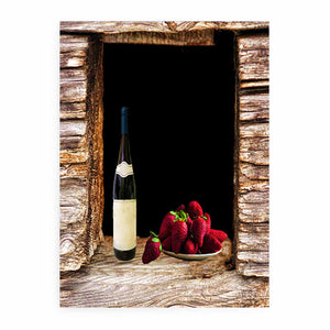 Wine and Strawberry Still Life Painitng