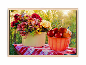 Fruit and Flowers in Garden Painting