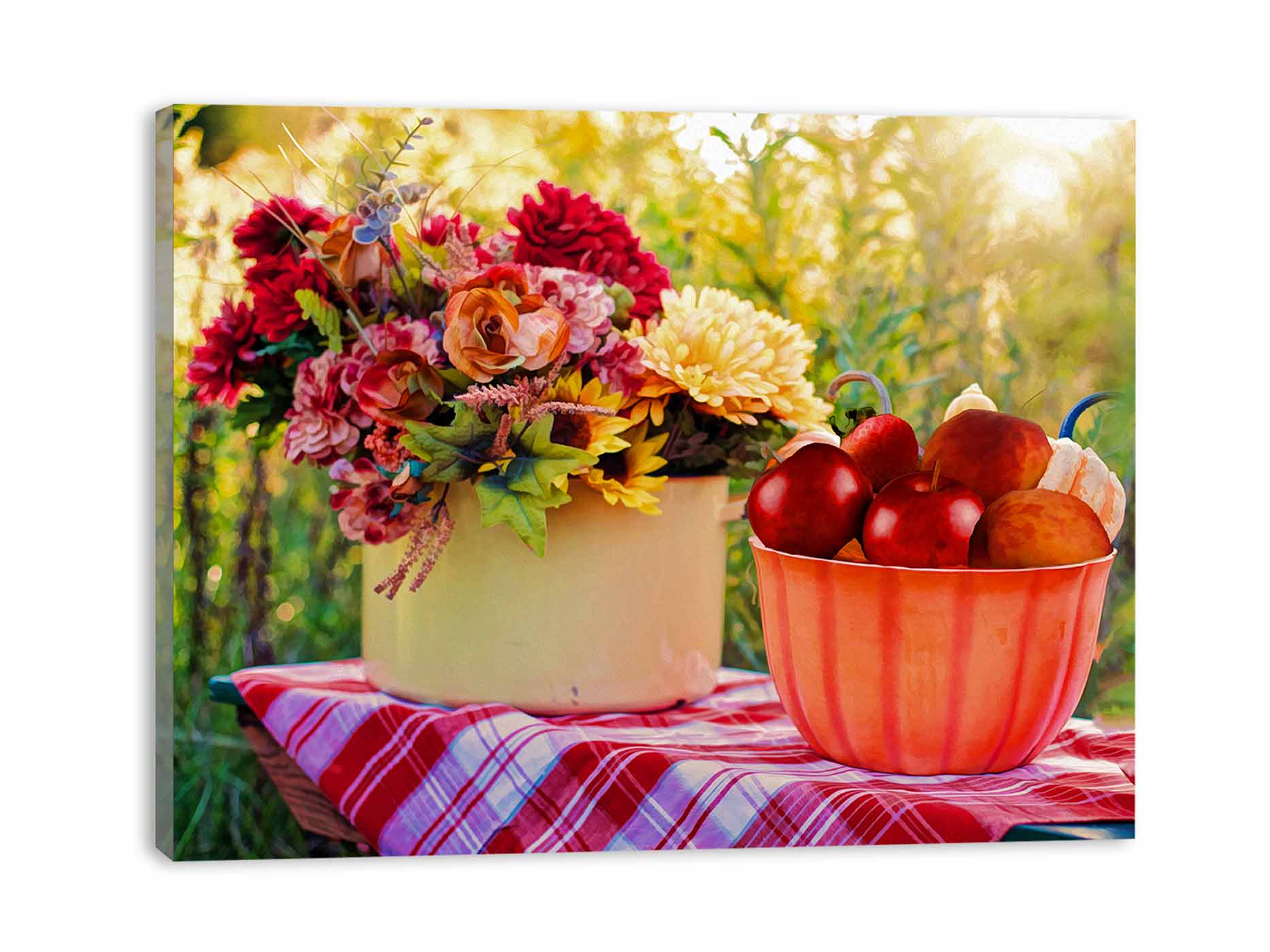 Fruit and Flowers in Garden Painting