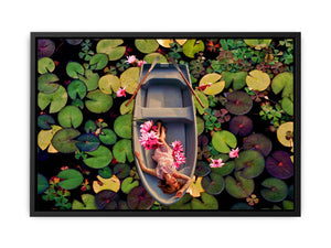 Lily Flower Boat Art Painting