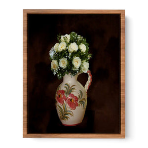 White Rose Flowers Painting
