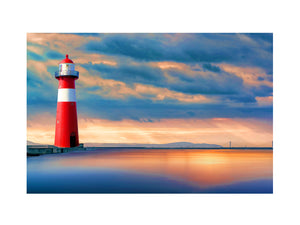 Lighthouse Sunset Painting