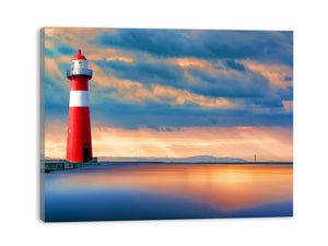 Lighthouse Sunset Painting