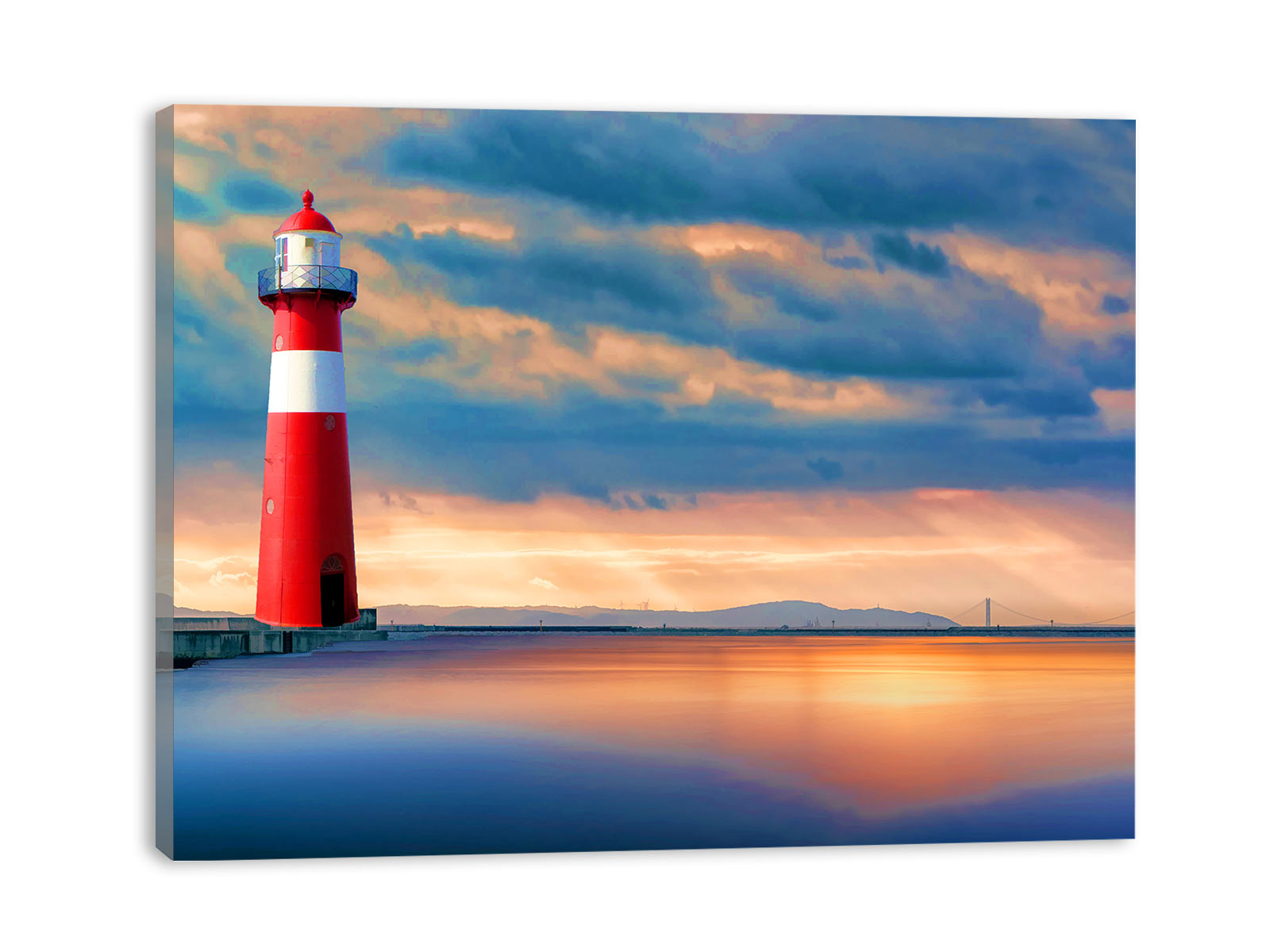 Lighthouse Sunset Painting