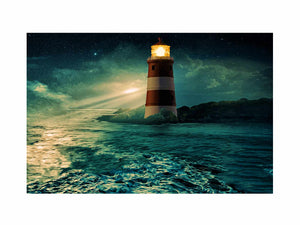 Lighthouse in Storm Painting