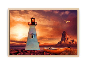 Vinatge Lighthouse Painting