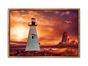 Vinatge Lighthouse Painting