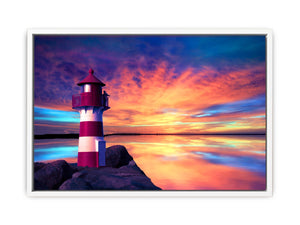 Red And White Lighthouse Painting