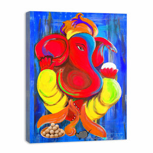 Ganesha Blue Painting