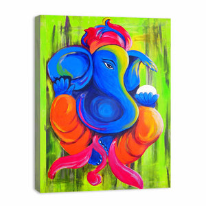 Ganesha Green Painting