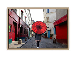Women Red Umbrella Painting
