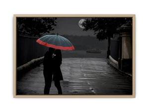 Grey Couple Umbrella Painting