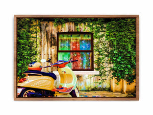 Colorful Vespa at Door Painitng