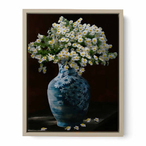 White Yellow Flower Still Life Painting
