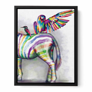 Parrot on Zebra Painting