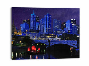 Melbourne Night Veiw Painting