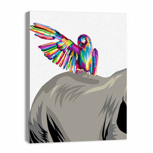 Elephant Parrot Painting
