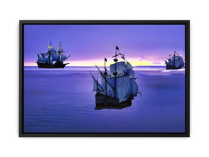 Blue Sailing Ship Painting