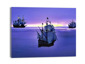 Blue Sailing Ship Painting