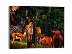 Brown Animal Group Painting