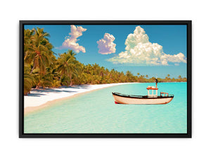 Coconut Trees and Boat Painting
