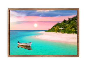 Sun Fishing Boat Painting