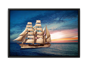 Sailing Ship Sunset Painting