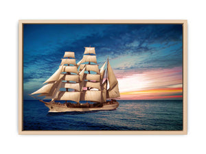 Sailing Ship Sunset Painting