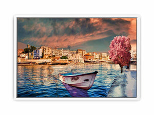Pink Tree Boat Painting