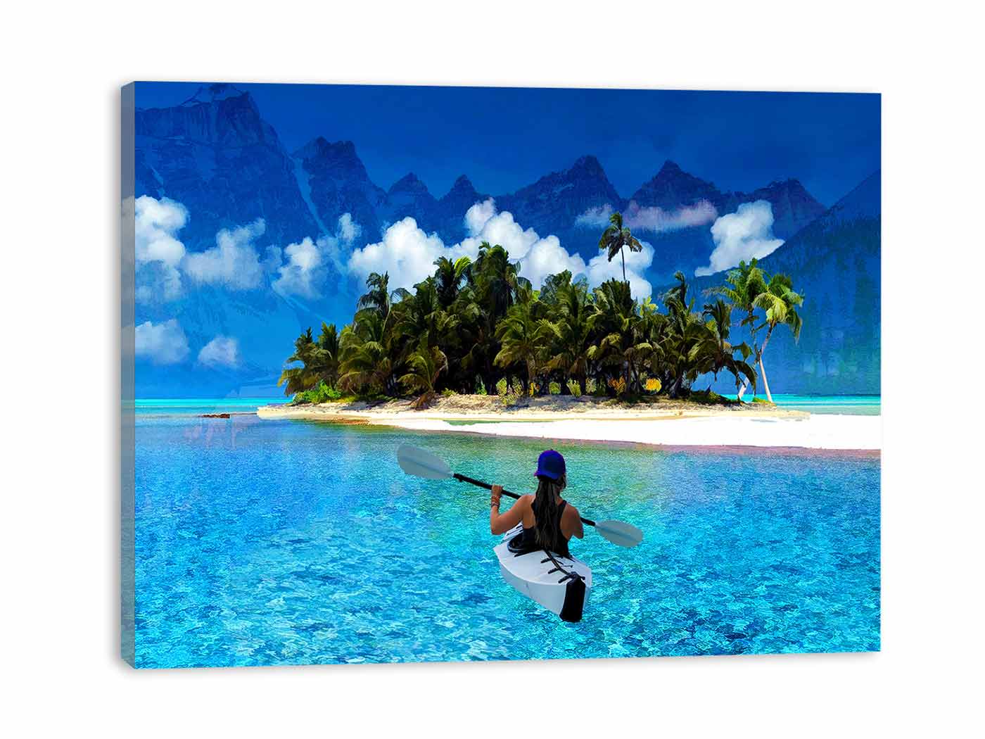 Women Mountain Boat Painting