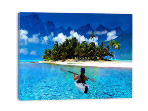 Women Mountain Boat Painting