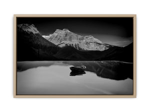 Black and White lake and Boat Painting