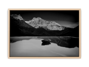 Black and White lake and Boat Painting
