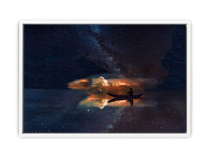 Man Boat Galaxy Universe Painting