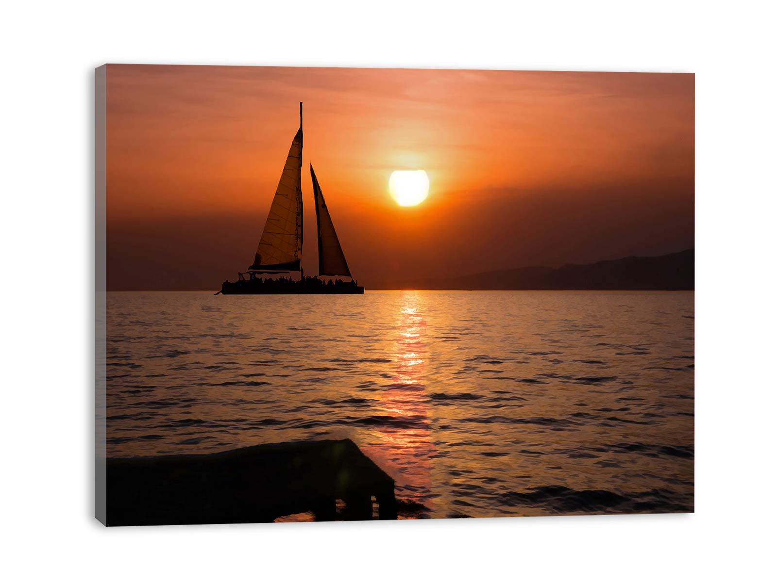 Sunrise Ship Painting