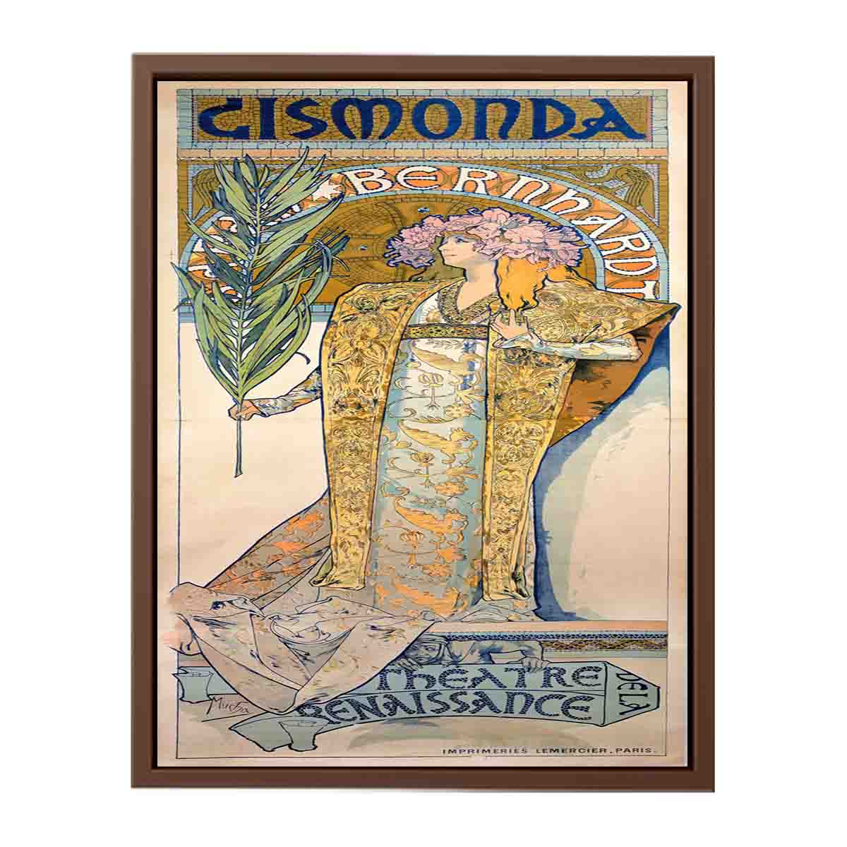 Poster for Victorien Sardou's Gismonda starring Sarah Bernhardt at the Théâtre de la Renaissance in Paris.