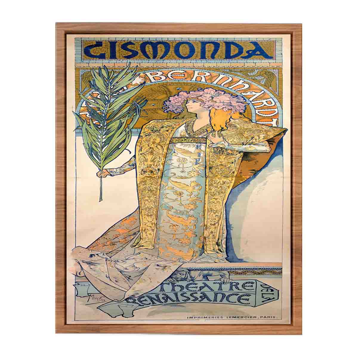 Poster for Victorien Sardou's Gismonda starring Sarah Bernhardt at the Théâtre de la Renaissance in Paris.