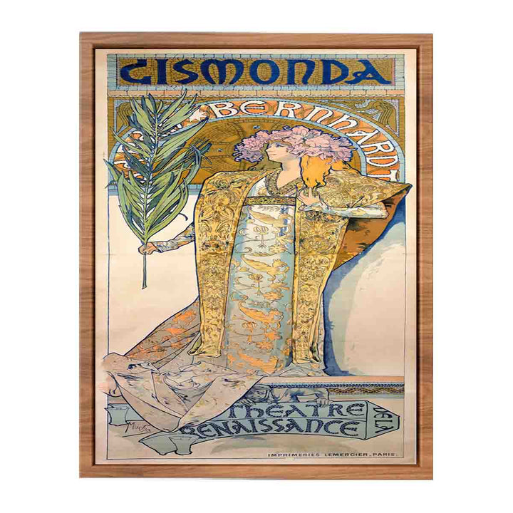 Poster for Victorien Sardou's Gismonda starring Sarah Bernhardt at the Théâtre de la Renaissance in Paris.