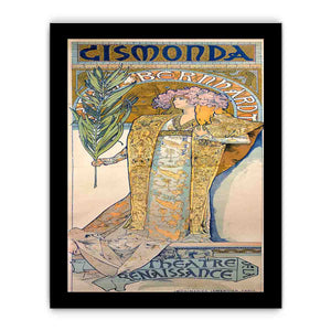 Poster for Victorien Sardou's Gismonda starring Sarah Bernhardt at the Théâtre de la Renaissance in Paris.