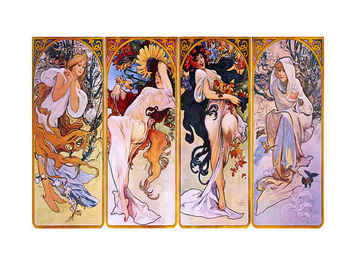 Four Seasons by Alfons Mucha