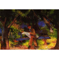 Reading man in park  by August Macke