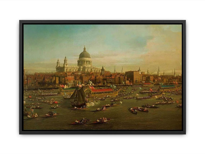 The River Thames with St. Paul's Cathedral on Lord Mayor's Day, detail of St. Paul's Cathedral, c.1747-48