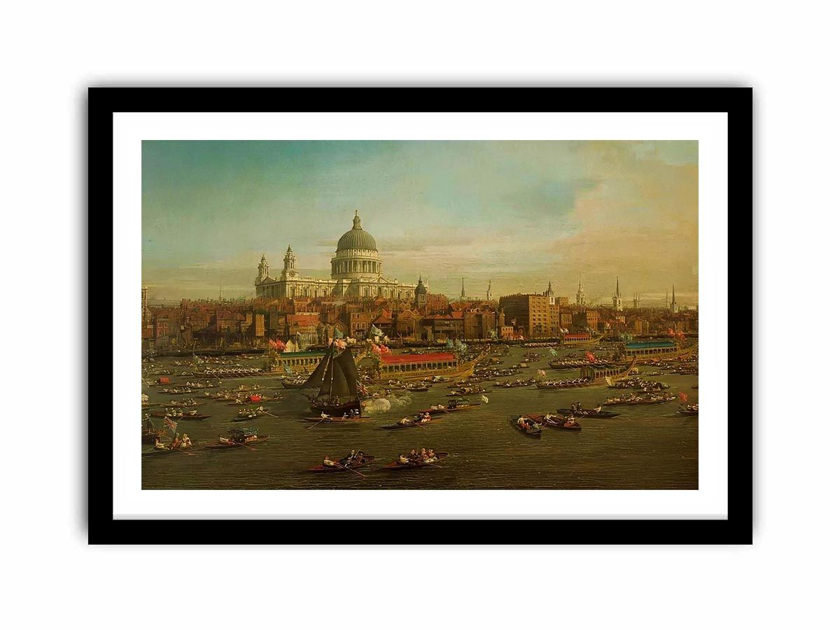 The River Thames with St. Paul's Cathedral on Lord Mayor's Day, detail of St. Paul's Cathedral, c.1747-48