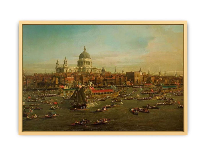 The River Thames with St. Paul's Cathedral on Lord Mayor's Day, detail of St. Paul's Cathedral, c.1747-48