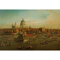 The River Thames with St. Paul's Cathedral on Lord Mayor's Day, detail of St. Paul's Cathedral, c.1747-48