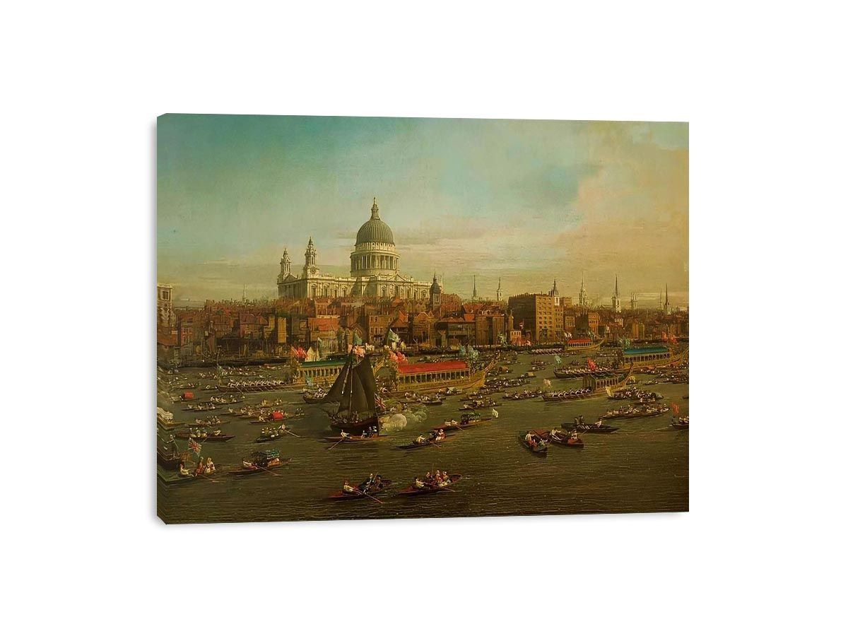 The River Thames with St. Paul's Cathedral on Lord Mayor's Day, detail of St. Paul's Cathedral, c.1747-48